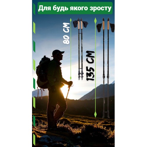 Палиці для скандинавської ходьби PowerPlay 9105 Sisu 80-135 см Black Gold Палиці для скандинавської ходьби PowerPlay 9105 Sisu 80-135 см Black Gold