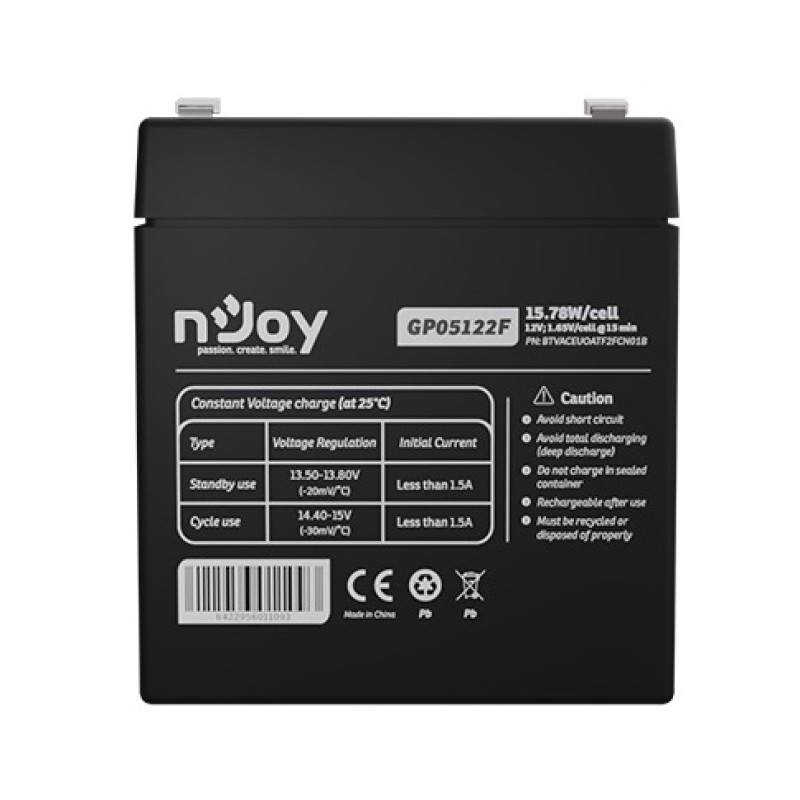 Акумуляторна батарея nJoy GP05122F 12V 5AH (BTVACEUOATF2FCN01B)