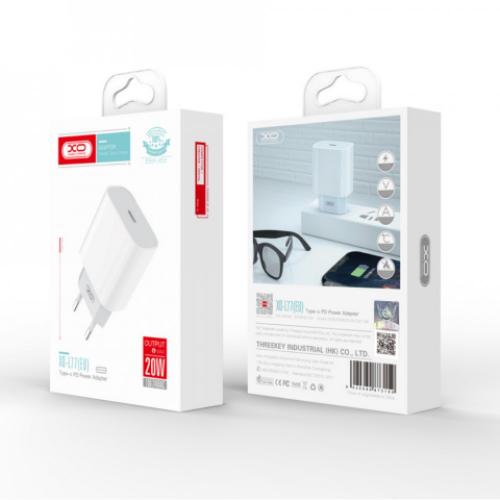 Зарядний пристрій XO L77 20W Type C Power Adapter для телефонів Apple + кабель Lightning Зарядний пристрій XO L77 20W Type C Power Adapter для телефонів Apple + кабель Lightning