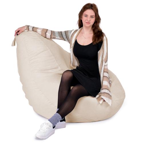 Крісло Мішок Груша Замша 150х100 Студія Комфорту Великий бежевий Крісло Мішок Груша Замша 150х100 Студія Комфорту Великий бежевий