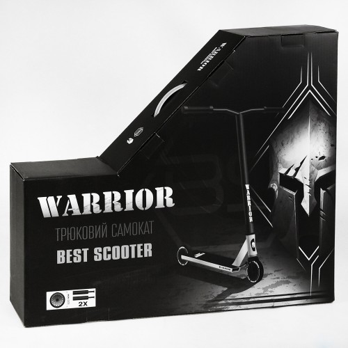 Самокат трюковий Best Scooter Warrior HIC-система пеги алюмінієвий диск та дека колеса PU 100 кг Black and gold (112766)