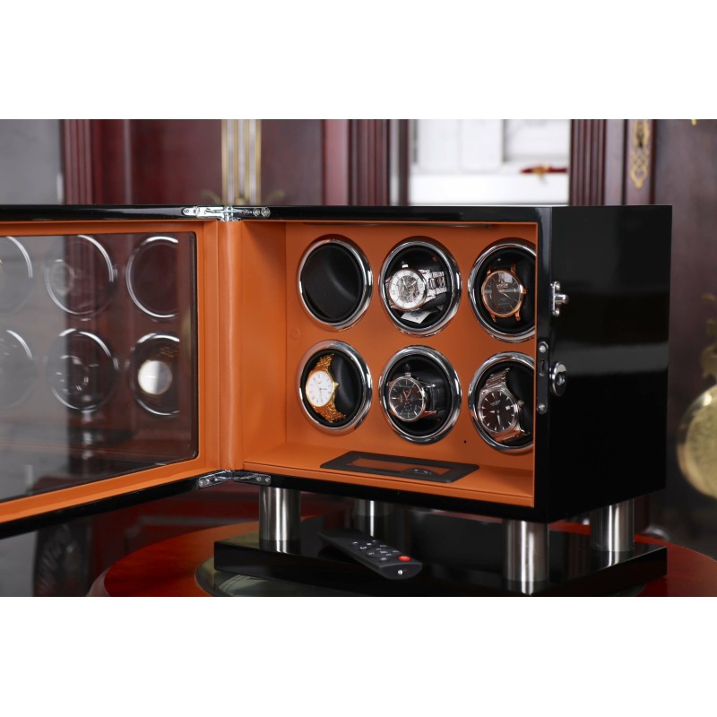 Шкатулка Salvadore для підзаводу 6 годинників 8006/BBR/D 6x6 Чорний