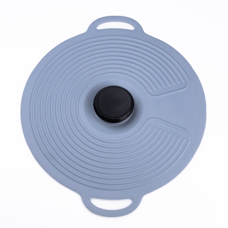 Кришка для посуду силіконова TS Kitchen універсальна діаметром 28 см сіра (HP34540L)