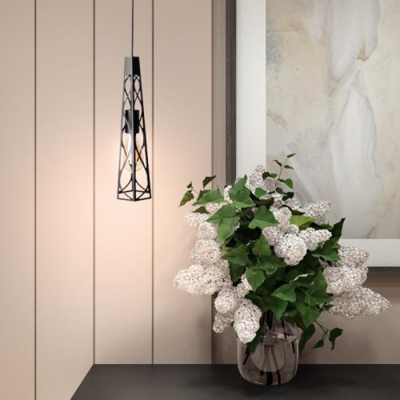 Світильник підвісний MSK Electric Parma в стилі лофт під лампу Е27 NL 3890 BK чорний