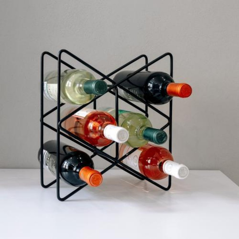 Підставка для пляшок вина Adore Décor Тоскана 28х31х15 см Чорний