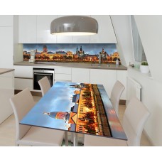Наклейка 3Д вінілова на стіл Zatarga «Світло вечірніх алей» 650х1200 мм для будинків, квартир, столів, кав'ярень