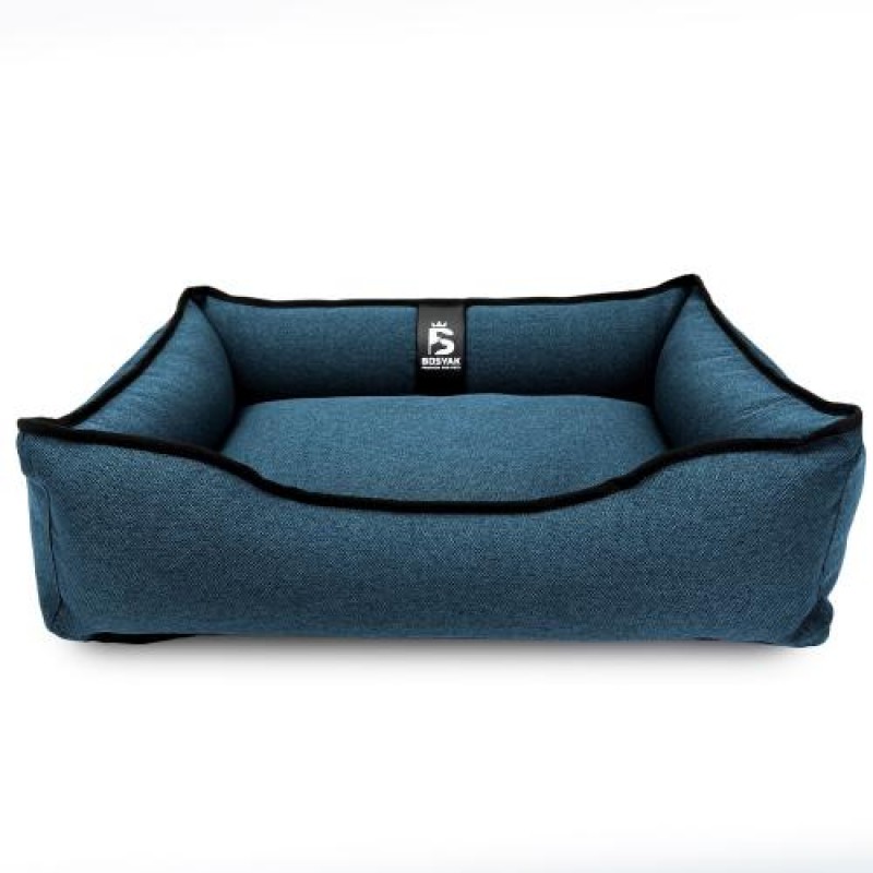 Лежак ліжко для собак та котів EGO Bosyak Рогожка S 65x55 Синій (спальне місце для собак та котів)