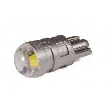 Світлодіодна лампа StarLight T10 1 діод СОВ 12V 0.5W WHITE / прозора лінза / сірий пластиковий цоколь (replica)