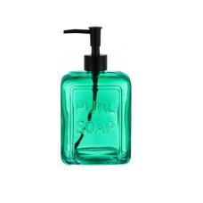 Дозатор скляний для антисептика та рідкого мила 560 мл S&T 888-19 із чорним дозатором салатовий