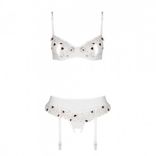 Сексуальний комплект з поясом для панчіх LOVELIA SET white L/XL - Passion в інтернет супермаркеті PbayMarket!