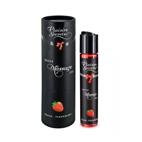 Масажна олія Plaisirs Secrets Strawberry (59 мл) з афродизіаками, їстівна, подарункова упаковка в інтернет супермаркеті PbayMarket!