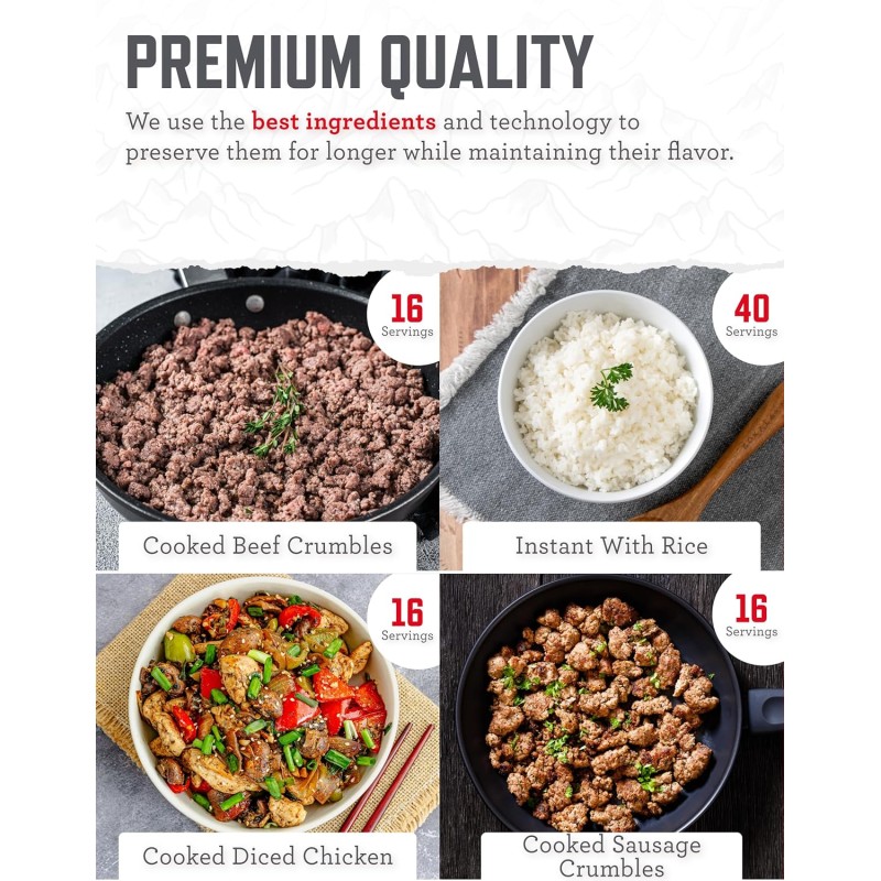 Набір сублімованого м'яса і рис з великим терміном зберігання 25 років Readywise, 88 порцій