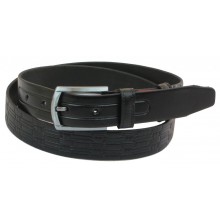 Шкіряний ремінь Skipper 110-130 x 3.3 см Чорний (1057-33)