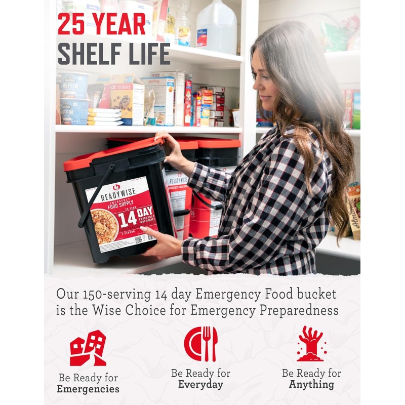 Аварійний раціон харчування на 14 днів з великим терміном придатності 25 років ReadyWise, 150 порцій
