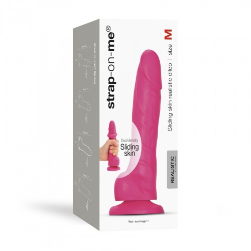 Реалістичний фалоімітатор Strap-On-Me Sliding Skin Realistic Dildo Fuchsia - M, ефект рухливої шкіри в інтернет супермаркеті PbayMarket!