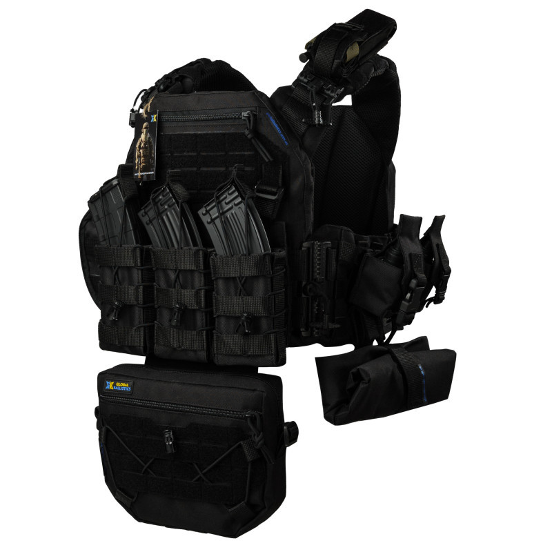 Плитоноска тактична зі швидким скиданням з підсумками No Brand Warmor Gen.3 Pro Max One Size Чорний (2396522337)