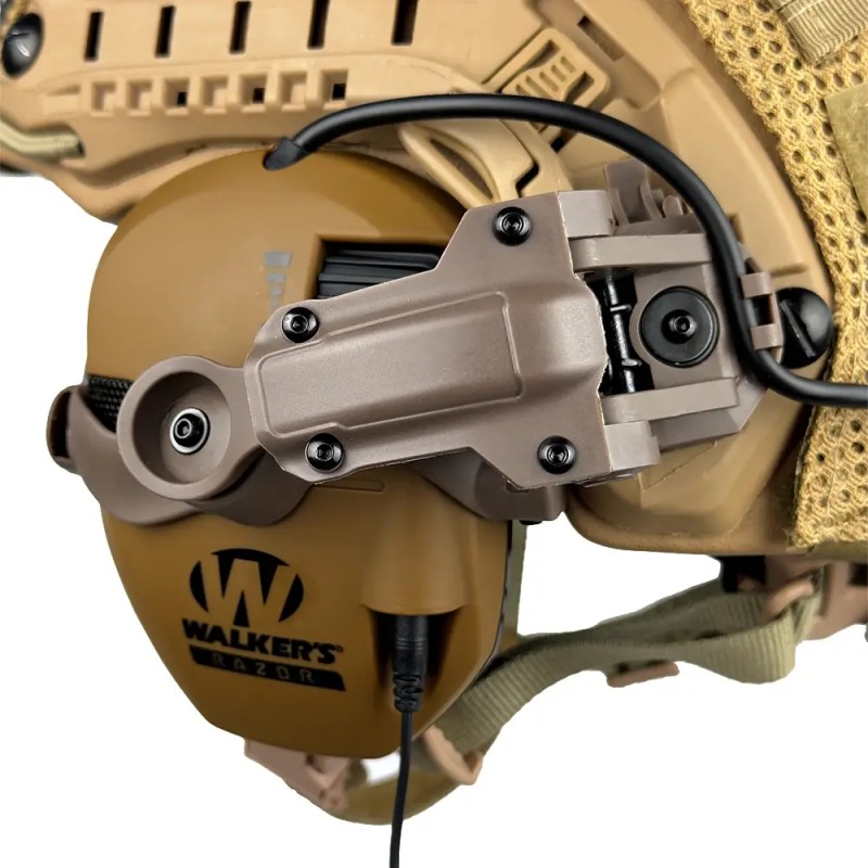 Комплект шолом FAST Helmet NIJ IIIA/навушники Walkers Razor Slim з чебурашкою/кавер L Мультикам