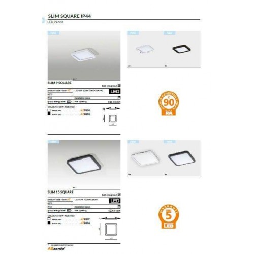Точковий світильник AZzardo SLIM 9 SQUARE IP44 3000K AZ2830