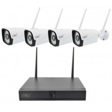 Комплект відеоспостереження бездротової DVR KIT CAD Full HD UKC 8004/6673 WiFi 4ch набір на 4 камери