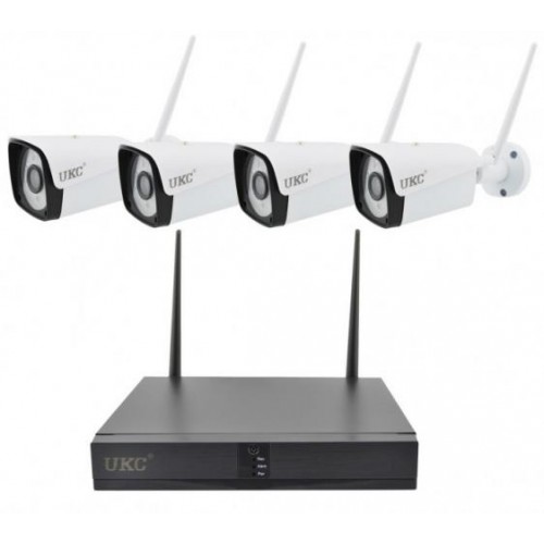 Комплект відеоспостереження бездротової DVR KIT CAD Full HD UKC 8004/6673 WiFi 4ch набір на 4 камери Комплект відеоспостереження бездротової DVR KIT CAD Full HD UKC 8004/6673 WiFi 4ch набір на 4 камери