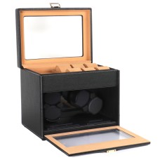 Скринька Salvadore для підзаводу 4 годинників 4+6WJB 29,5x25x22 см Чорно-бежевий