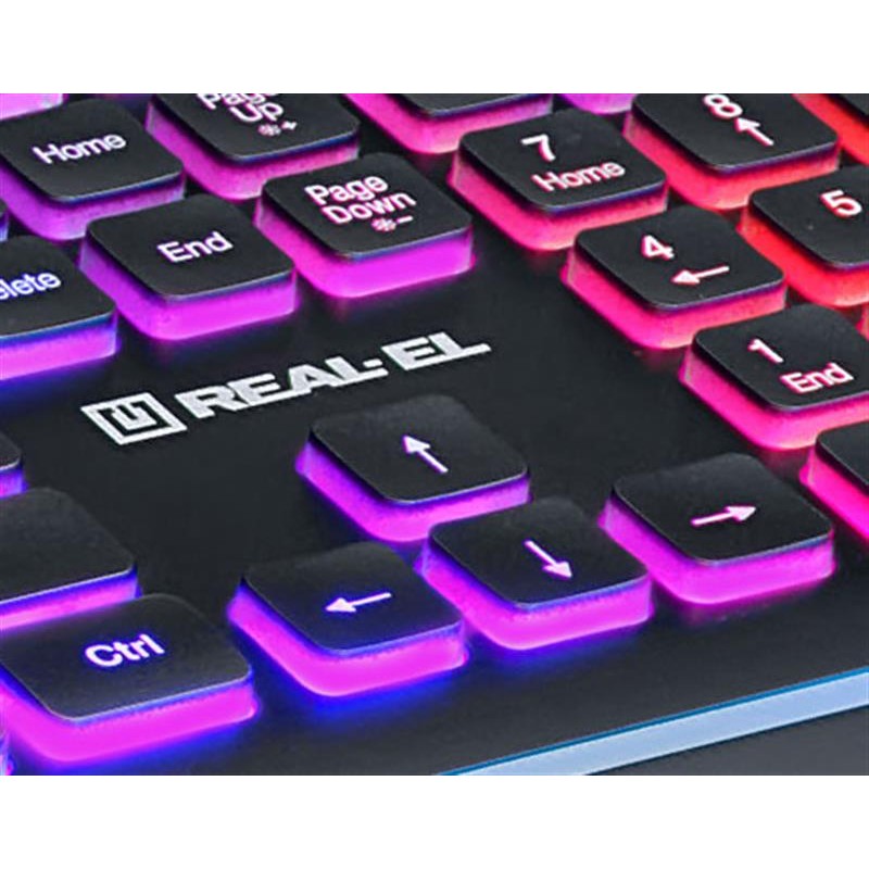 Клавіатура REAL-EL Comfort 8000 Backlit Black USB (EL123100033)