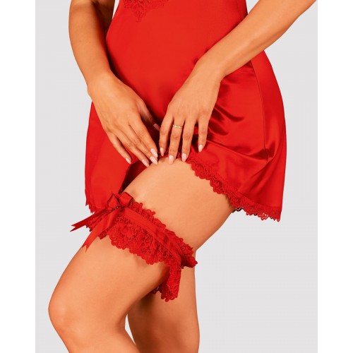 Ажурна підв’язка Obsessive Amor Cherris garter, red