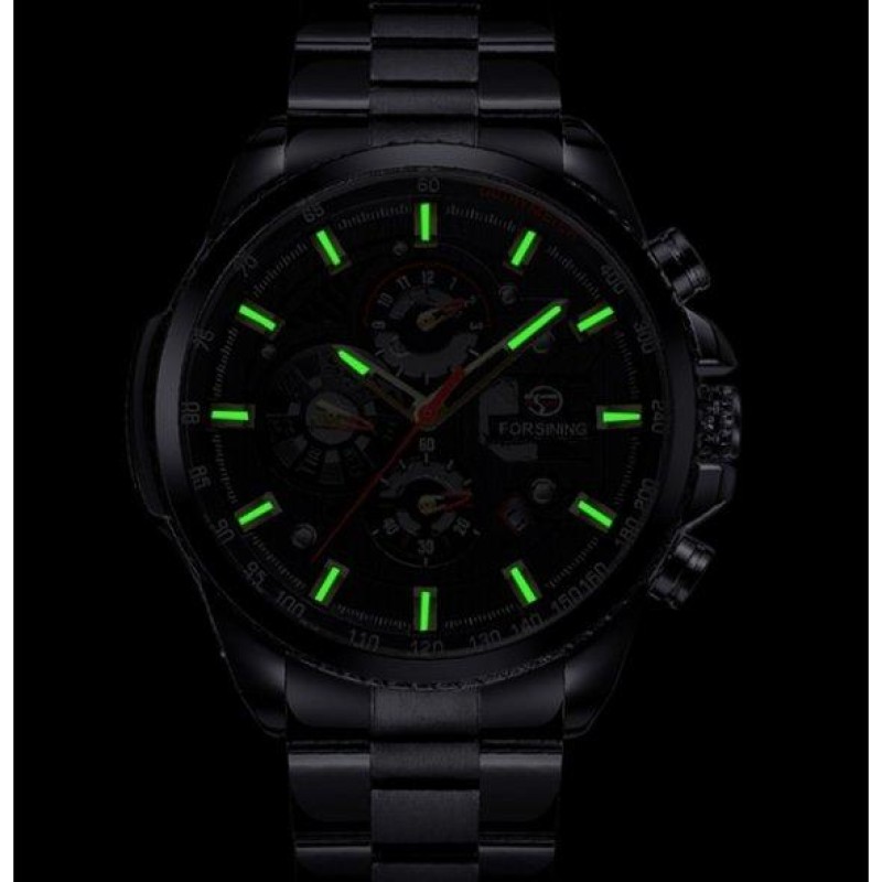 Чоловічий наручний годинник Forsining Finance Чорний (1313335112)