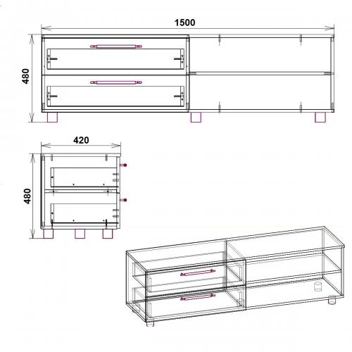 Тумба ТВ-1 МГ-4 Компанит вільха