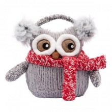 Новорічна м'яка іграшка Novogod'ko «Сова в навушниках» 19 см 974007