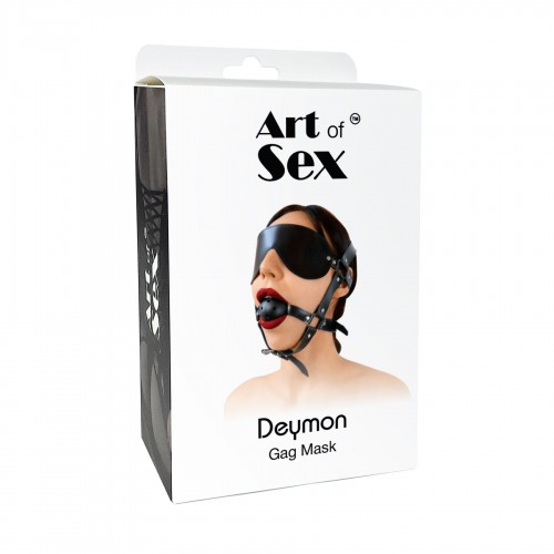 Кляп-маска Art of Sex - Deymon, Еко шкіра, колір Чорний в інтернет супермаркеті PbayMarket!