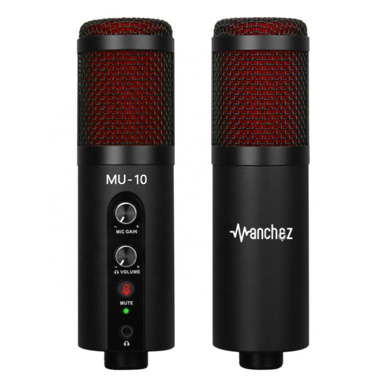 Конденсаторний мікрофон студійний Manchez SU-10 зі штативом USB Black (3_00987)