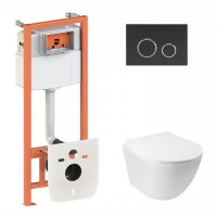 Набір Qtap Інсталяція 3 В 1 Nest Qt0133M425 З Панеллю Змиву Круглою Qt0111M11V1146Mb + Унітаз З Сидінням Jay Qt07335176W Набір Qtap Інсталяція 3 В 1 Nest Qt0133M425 З Панеллю Змиву Круглою Qt0111M11V1146Mb + Унітаз З Сидінням Jay Qt07335176W