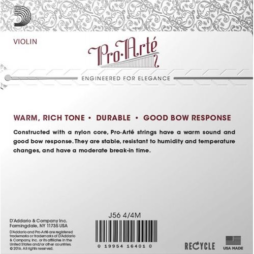 Струни для скрипки D'Addario J56 4/4M Pro-Arte Violin Strings Medium Tension Струни для скрипки D'Addario J56 4/4M Pro-Arte Violin Strings Medium Tension