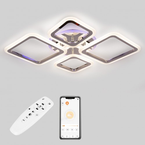 Стельова LED люстра Sunlight 5331/2+2 R хром