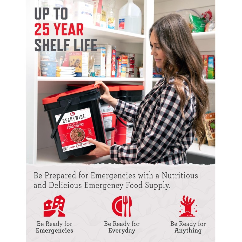 Набір сублімованого м'яса і рис з великим терміном зберігання 25 років Readywise, 88 порцій