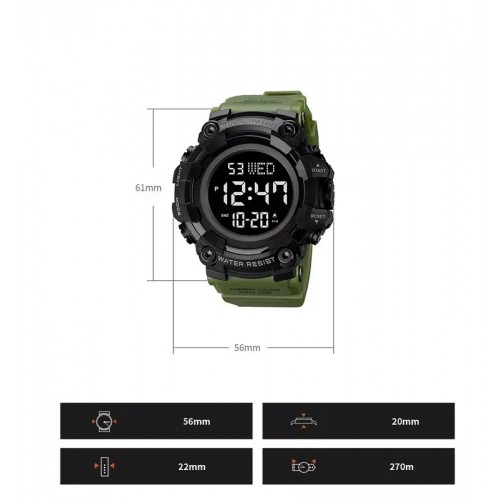 Годинник наручний чоловічий Skmei 1968 Army Green 1968AG (17172-hbr) Годинник наручний чоловічий Skmei 1968 Army Green 1968AG (17172-hbr)
