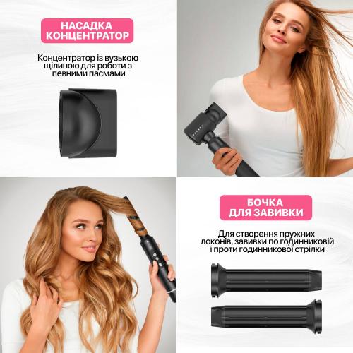 Мультистайлер No Brand Airwrap HS05 long, стайлер з 7 насадками Чорний Мультистайлер No Brand Airwrap HS05 long, стайлер з 7 насадками Чорний