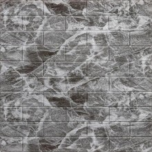 Декоративна 3D панель самоклейка під цеглу Чорний мармур 700x770x5мм (061-5) Sticker Wall SW-00000036