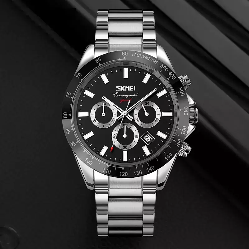 Чоловічий класичний годинник Skmei 9259 Сріблястий