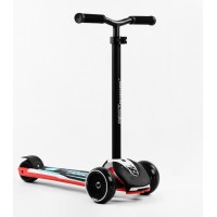 Самокат Best Scooter MAXI знімне алюмінієве кермо колеса PU зі світлом 70 кг Black and red (105876)