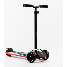 Самокат Best Scooter MAXI знімне алюмінієве кермо колеса PU зі світлом 70 кг Black and red (105876)