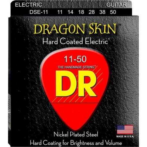 Струни для електрогітари DR DSE-11 Dragon Skin K3 Coated Electric Guitar Strings 11/50 Струни для електрогітари DR DSE-11 Dragon Skin K3 Coated Electric Guitar Strings 11/50