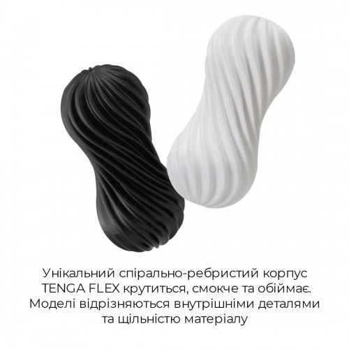 Мастурбатор Tenga Flex Silky White зі змінною інтенсивністю, можна скручувати в інтернет супермаркеті PbayMarket!