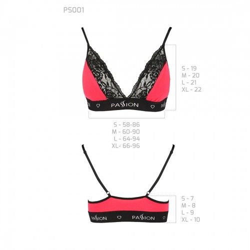 Еластичний топ з мереживом Passion PS001 TOP red-black, size M в інтернет супермаркеті PbayMarket!