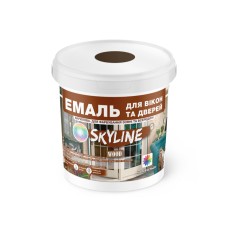 Емаль акрилова Skyline для вікон та дверей Wood Коричневий RAL 8017 0.4 л