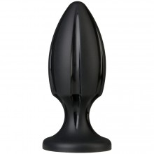 Анальний плаг із каналами для змащення Doc Johnson Platinum Premium Silicone — The Rocket — Black