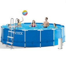 Каркасний басейн Intex 28242, 457 x 122 см (3785 л/год, драбина, тент, підстилка)