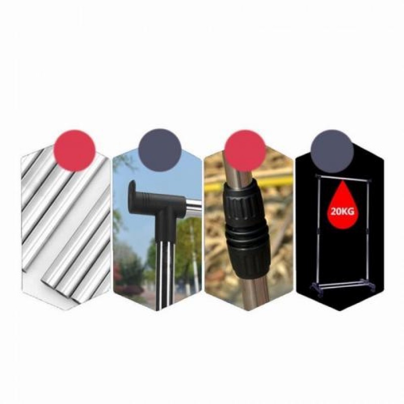 Підлогова вішалка-стійка для одягу та взуття Double Pole Сріблястий (200852)