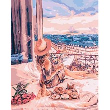 Картина за номерами Ідейка Люди Відпочинок у Парижі 40х50 см (KHO4544)